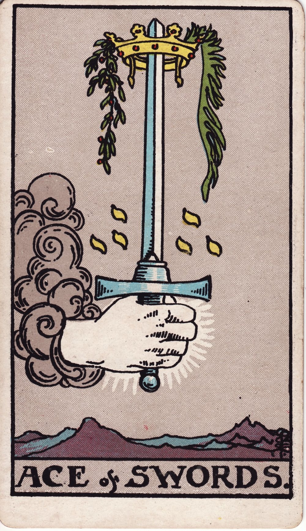 The Ace of Swords card in the Rider-Waite-Smith tarot deck