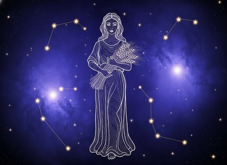 The Virgo zodiac constellation, the sign linked to The Hermit