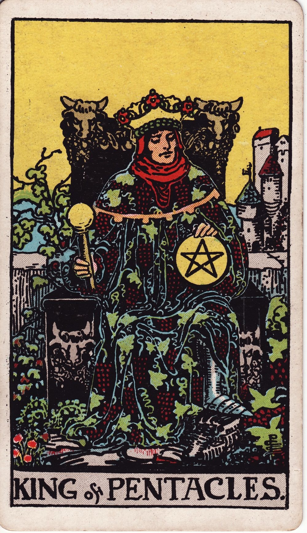 The King of Pentacles card in the Rider-Waite-Smith tarot deck