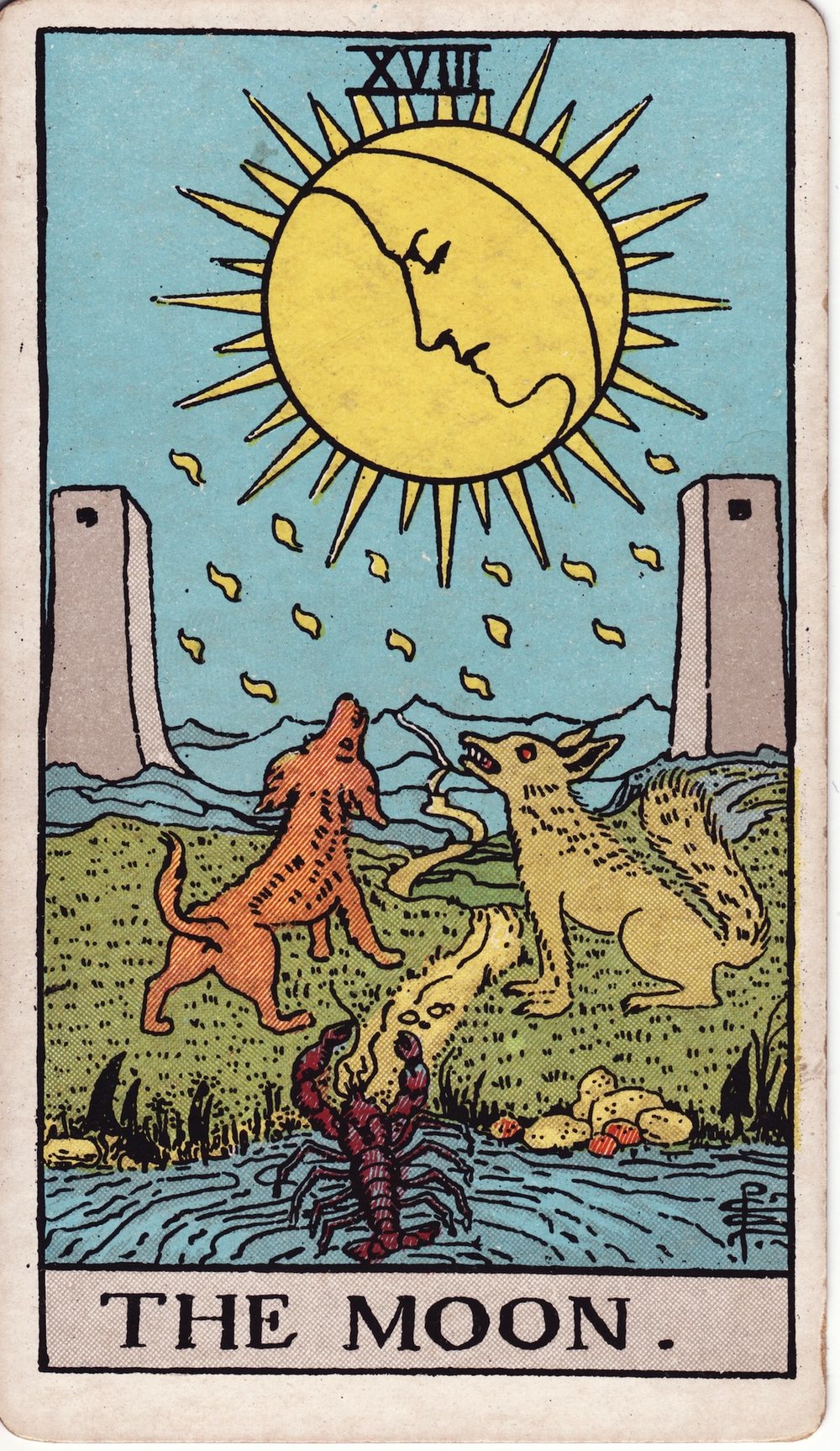 The Moon card in the Rider-Waite-Smith tarot deck