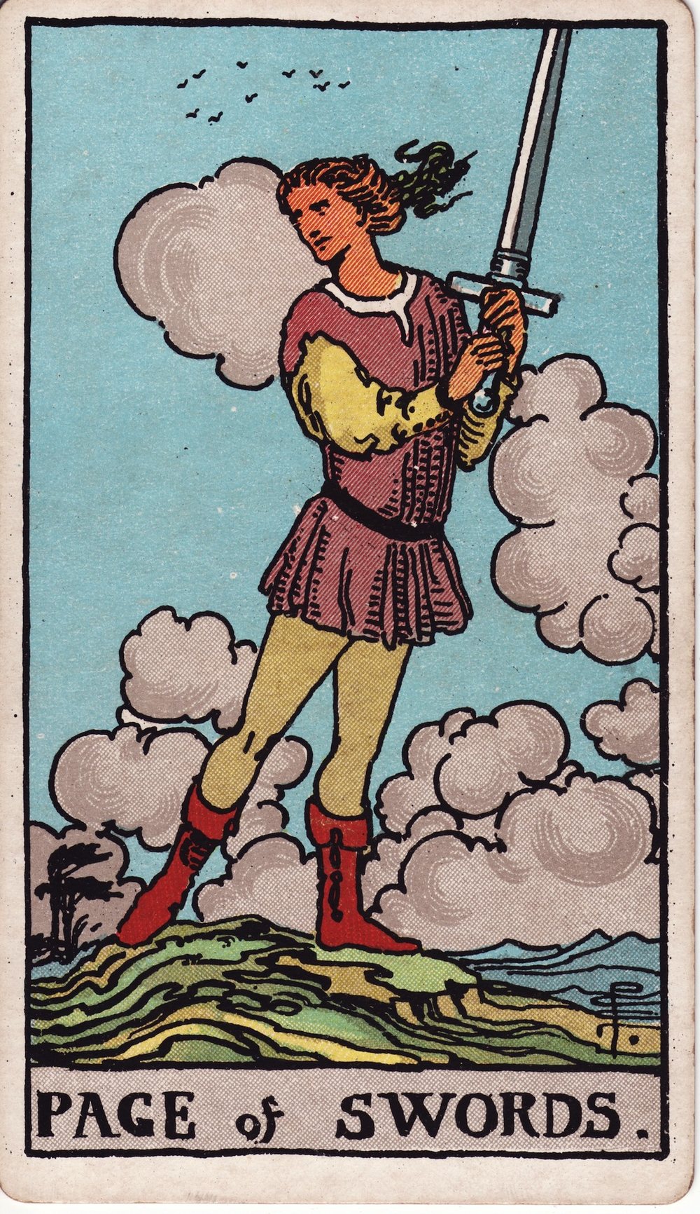 The Page of Swords card in the Rider-Waite-Smith tarot deck