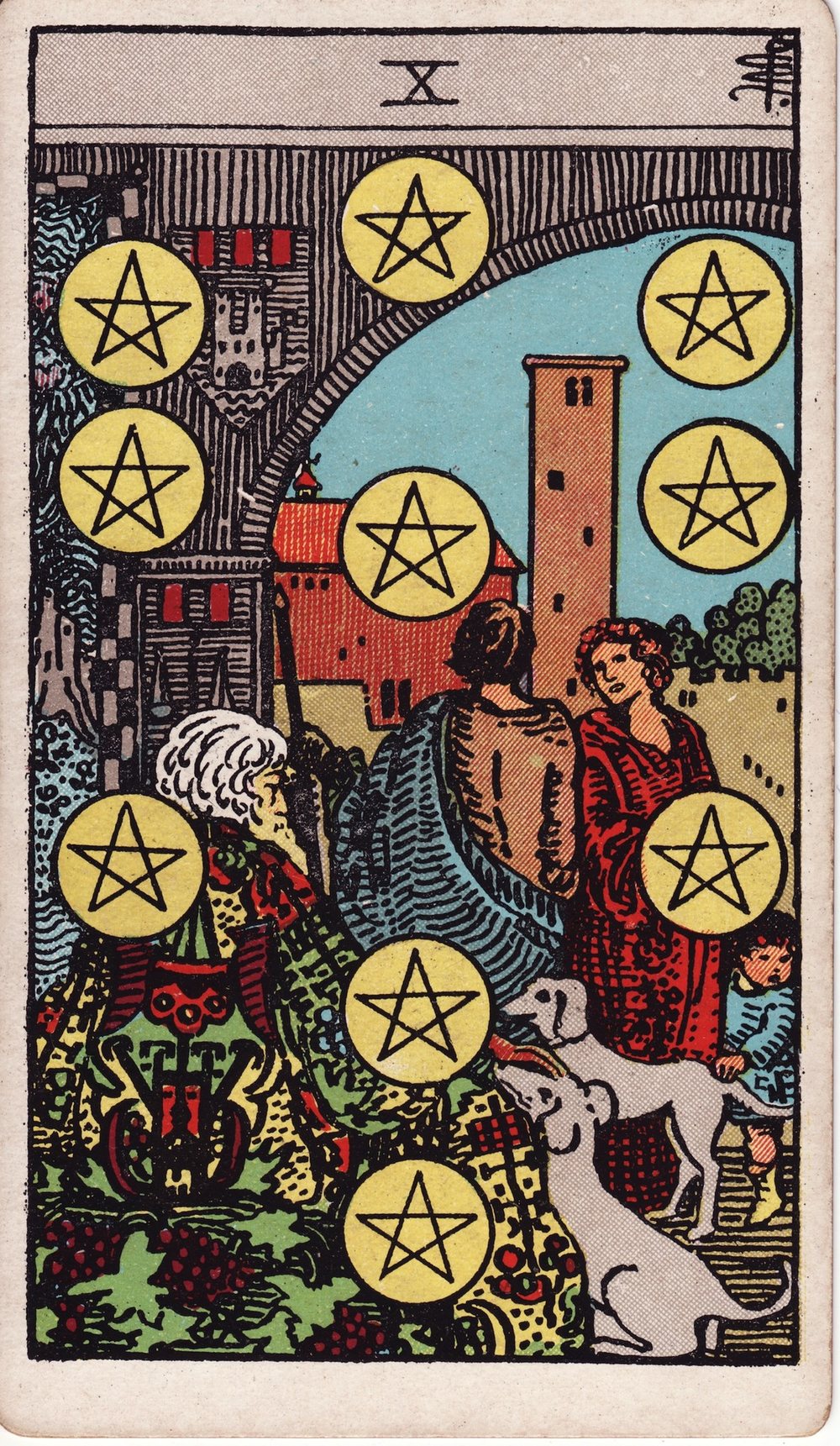 The Ten of Pentacles card in the Rider-Waite-Smith tarot deck