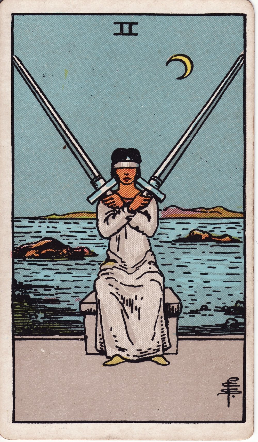 The Two of Swords card in the Rider-Waite-Smith tarot deck