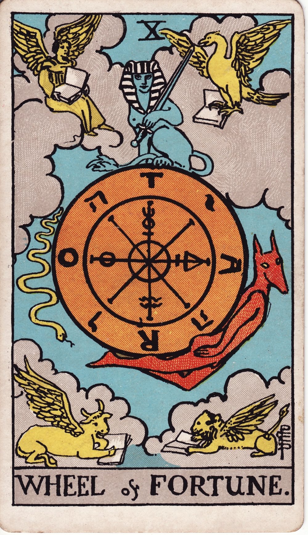 The Wheel of Fortune card in the Rider-Waite-Smith tarot deck